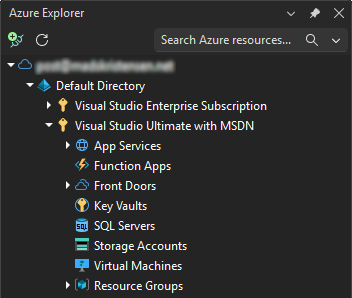 Azure Explorer tool window