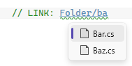 Link Anchors IntelliSense