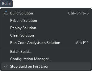 Build menu