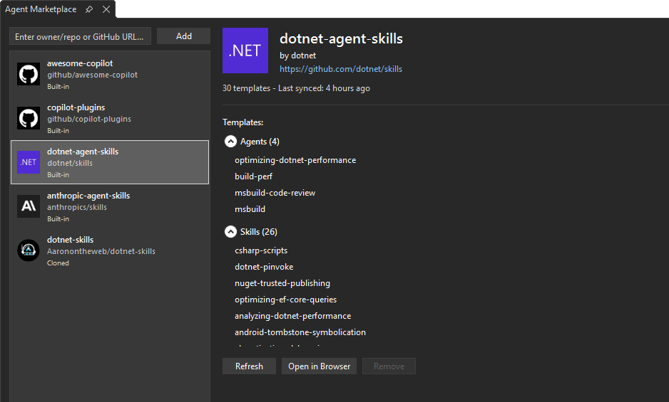 Manage marketplace