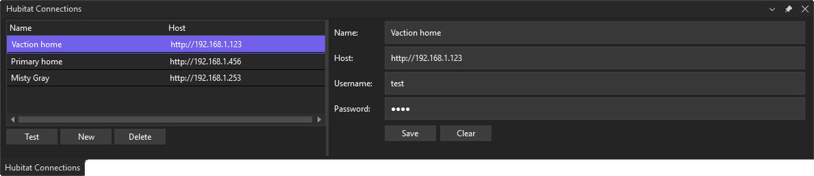Hubitat tool window