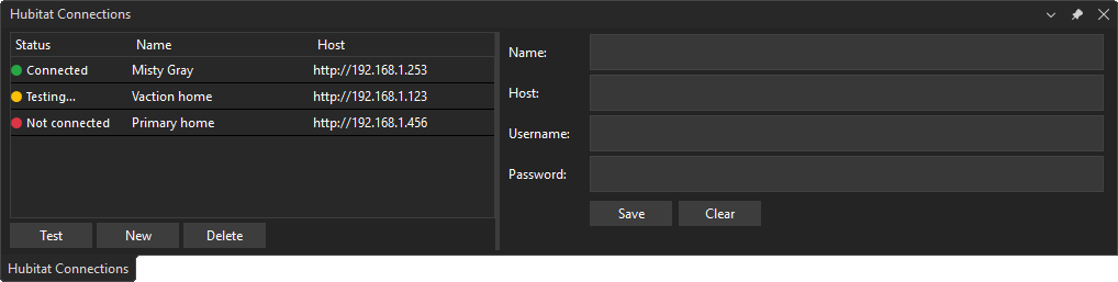 Hubitat tool window