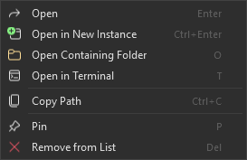Context menu